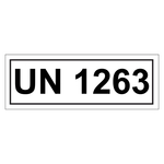 Gefahrzettel mit UN 1263, Folie, 140 x 55 mm, 500 Stück/Rolle