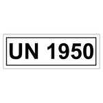 Gefahrzettel mit UN 1950, Folie, 140 x 55 mm, 500 Stück/Rolle