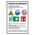 Aushängeschild Sicherheit am Arbeitsplatz aus Aluminium 400x 600 mm