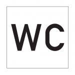 WC Schild - Folie selbstklebend 148x148 mm