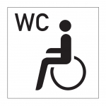 WC Schild Rollstuhlfahrer - Aluminium 300 mm