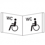 WC Schild Rollstuhlfahrer - Winkelschild 300 mm