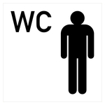 WC Schild Herren - Folie 150 mm