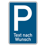 Parkplatzschild mit individuellem Zusatztext Aluminium 420 x 630 mm