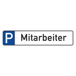 Parkplatzreservierungsschild "Mitarbeiter" Aluminium 520 x 110 mm