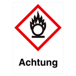 GHS-Symbol entzündend (oxidierend) wirkende Stoffe - Achtung