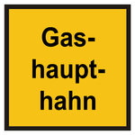 Hinweisschild "Gashaupthahn"