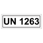 Gefahrzettel mit UN 1263, in verschiedenen Größen
