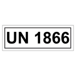 Gefahrzettel mit UN 1866, in verschiedenen Größen