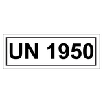 Gefahrzettel mit UN 1950, in verschiedenen Größen