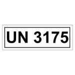 Gefahrzettel mit UN 3175, in verschiedenen Größen