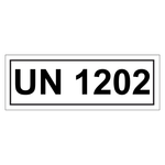 Gefahrzettel mit UN 1202, in verschiedenen Größen