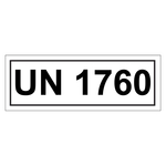 Gefahrzettel mit UN 1760, Folie, 140 x 55 mm, 500 Stück/Rolle