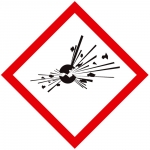 GHS-Symbol 01 Bombe - explosive Stoffe 300 mm x 300 mm Einzeletikett