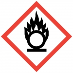 GHS-Symbol 03 Flamme über Kreis - entzündend wirkende Stoffe 250 mm x 250 mm Einzeletikett