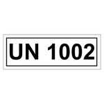 Gefahrzettel mit UN 1002, in verschiedenen Größen