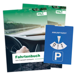 2 Fahrtenbücher für PKW DIN A5 mit 1 Parkscheibe im Set