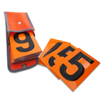 Ziffernsatz für Warntafeln, orange Stahlblech reflektierend, 70 x 117 mm