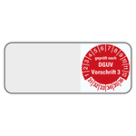 Kabelpr&uuml;fplaketten Rot "gepr&uuml;ft nach DGUV Vorschrift 3" Jahr 2031 Folie 50 x 20 mm 5 St&uuml;ck/Bogen