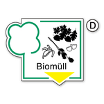 Recycling-Aufkleber "Biomüll" 125 x 108 mm PVC-Folie