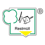 Recycling-Schild "Restmüll" 125 x 108 mm PVC-Folie