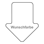 Richtungspfeil Aufkleber (B x H) 12 x 10 mm Wunschfarbe, Verklebungsrichtung frei
