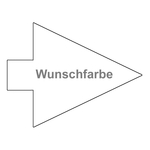 Richtungspfeil Aufkleber (B x H) 30 x 23 mm Wunschfarbe, Verklebungsrichtung frei