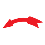 Richtungspfeil Drehrichtung links Aufkleber Folie (B x H) 40 x 12 mm rot 100 Stück/Pack