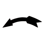Richtungspfeil Drehrichtung links Aufkleber (B x H) 40 x 12 mm schwarz