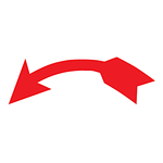 Richtungspfeil Drehrichtung links Aufkleber (B x H) 68 x 22 mm rot
