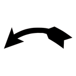 Richtungspfeil Drehrichtung links Aufkleber (B x H) 68 x 22 mm schwarz