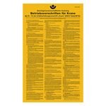 Betriebsvorschriften für Krane, Unfallverhütungsvorschrift aus Kunststoff 275 x 450 mm