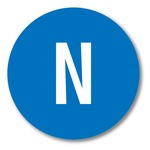 Neutralleiter N Aufkleber Ø 16 mm 100 Stück/Pack