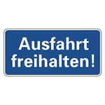 Hinweisschild "Ausfahrt freihalten!" Aluminium 350 x 170 mm