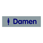 Türhinweisschild "Damen" kleine Figur Kunststoff selbstklebend 160 x 40 mm