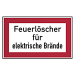 Feuerwehrzeichen Feuerlöscher für elektrische Brände DIN 4066 Aluminium geprägt 200 x 120 mm Einzelschild