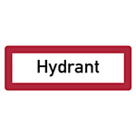 Feuerwehrzeichen Hydrant DIN 4066 Aluminium gepr&auml;gt und gelocht 420 x 148 mm Einzelschild