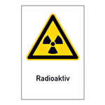 Warnschild "Radioaktiv" Folie selbstklebend 148 x 210 mm