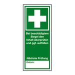 Rettungszeichen Erste Hilfe Siegel für Betriebsverbandskästen mit Beschriftungsfeld Dokumentenfolie 30 x 70 mm 5 Stück/Bogen