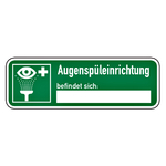 Rettungszeichen Augenspüleinrichtung befindet sich Folie 180 x 60 mm Einzeletikett