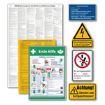 Kennzeichnungs-Set für elektrische Anlagen inkl. Schilder nach DIN ISO 7010