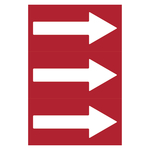 Flie&szlig;richtungspfeile f&uuml;r Rohrleitungen und Kan&auml;le - rot / wei&szlig;, Folie selbstklebend