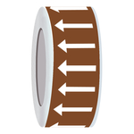 Flie&szlig;richtungspfeile f&uuml;r Rohrleitungen und Kan&auml;le - braun / wei&szlig;, Folie selbstklebend