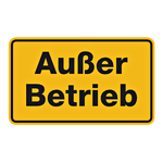 Hinweisschild "Außer Betrieb" Magnetschild 200 x 120 mm