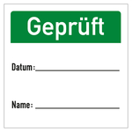 Qualitätsaufkleber Geprüft, Weiß, Haftpapier, 40 x 40 mm, Quadratisch, 500 Stück/Rolle