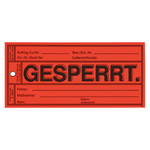 Anhänge-Etiketten Gesperrt, Rot, Karton, 150 x 70 mm, Rechteckig, 500 Stück/Pack