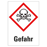 GHS-Symbol GHS06 Totenkopf mit gekreuzten Knochen - Gefahr 74 x 105 mm 500er Rolle