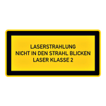 Hinweisschild "Laserstrahlung Laser Klasse 2" Aufkleber 52 x 26 mm Bogen á 12 Stück
