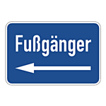 Gebotsschild "Fußgänger Pfeil nach links" Aluminium Verbundplatte 3 mm 600 x 400 mm