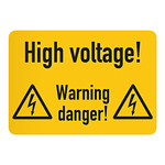 Hinweisschild Kombischild "High voltage! Warning danger!" 105 x 74 mm Einzeletikett